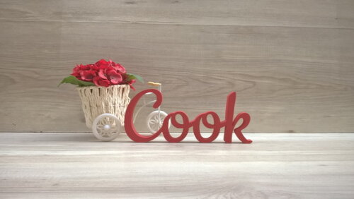 Cook - palavra decorativa de mesa em mdf