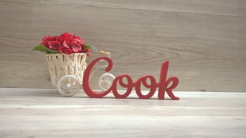 Cook - palavra decorativa de mesa em mdf