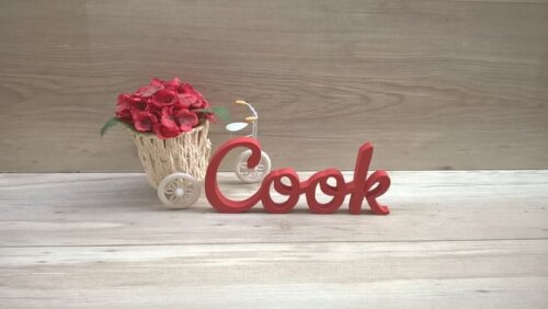 Cook - palavra decorativa de mesa em mdf