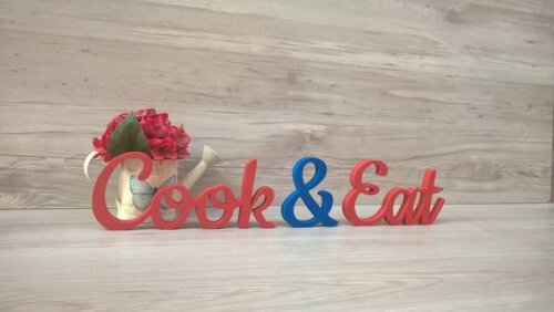 Cook & Eat - palavras de mesa em mdf