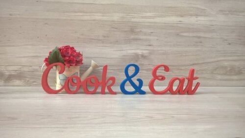Cook & Eat - palavras de mesa em mdf