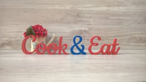 Cook & Eat - palavras de mesa em mdf