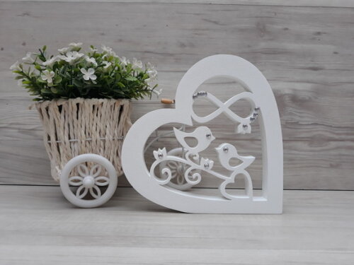 Coração Casal Passarinhos Infinito - Decoração Casamento