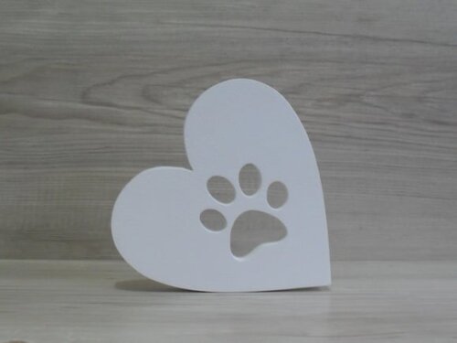 Coração Patinha - 15 cm - Decoração Pet em mdf