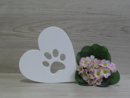 Coração Patinha - 15 cm - Decoração Pet em mdf