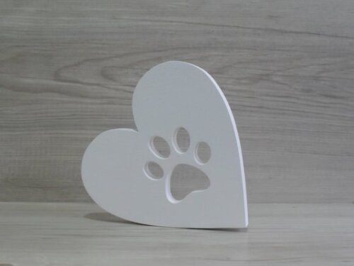 Coração Patinha - 15 cm - Decoração Pet em mdf