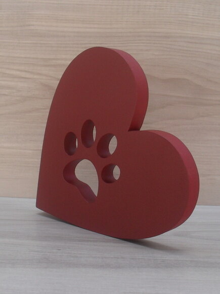 Coração Patinha - 15 cm - Decoração Pet em mdf