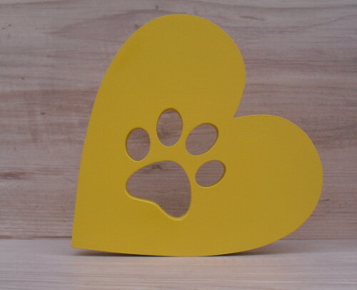 Coração Patinha - 15 cm - Decoração Pet em mdf