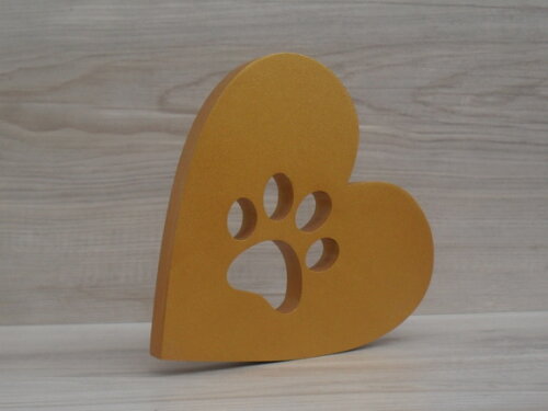 Coração Patinha - 15 cm - Decoração Pet em mdf