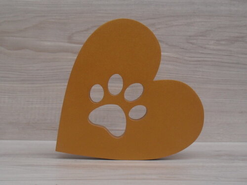Coração Patinha - 15 cm - Decoração Pet em mdf