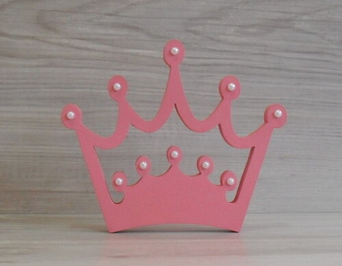 Coroa em mdf com aplicação de strass ou pérola - 10 cm