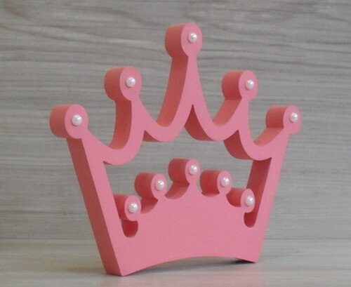 Coroa em mdf com aplicação de strass ou pérola - 10 cm