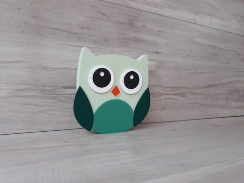 Coruja de mesa em MDF - Decoração Infantil - 15 cm