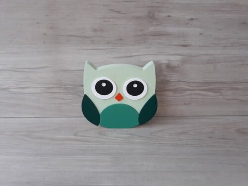 Coruja de mesa em MDF - Decoração Infantil - 15 cm