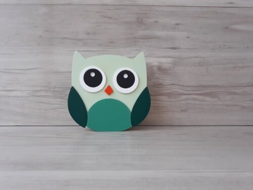 Coruja de mesa em MDF - Decoração Infantil - 8 cm