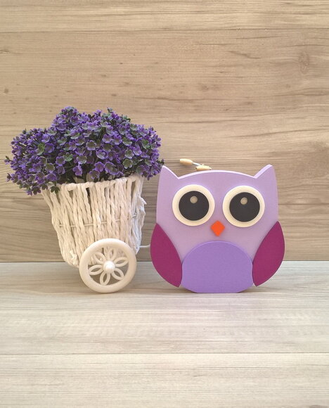 Coruja de mesa em MDF - Decoração Infantil - 15 cm