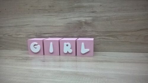 Cubos Chá de Revelação GIRL - 6 x 6 x 6 cm