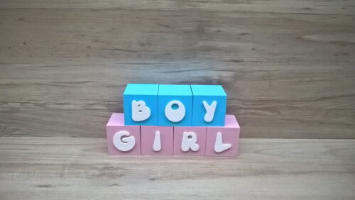 Cubos Chá de Revelação Boy Girl 6cm