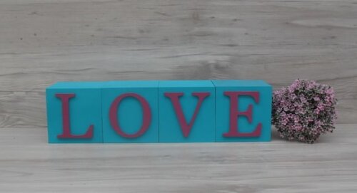 Cubos Decorativos LOVE - 10 x 10 x 10 cm