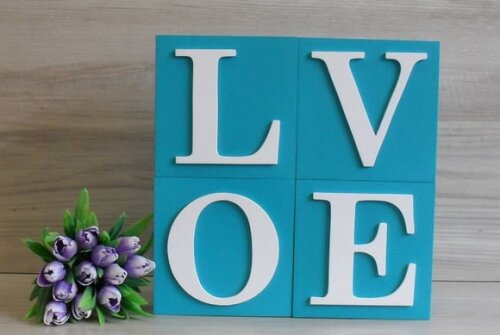 Cubos Decorativos LOVE - 6 x 6 x 6 cm