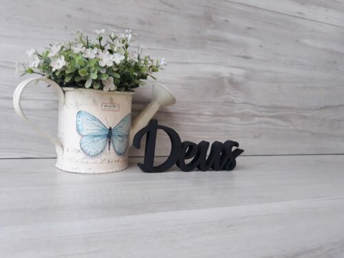 Deus - linha CK - Palavra de mesa em MDF - Tamanho P