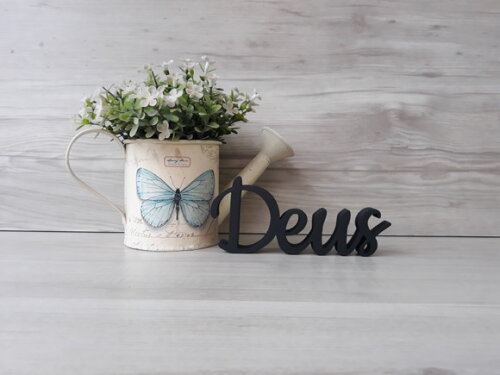 Deus - linha CK - Palavra de mesa em MDF - Tamanho P
