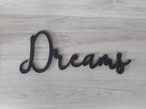 Dreams - Linha SM - palavra de parede em mdf