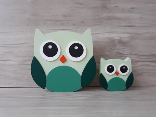 Duo Coruja de mesa em MDF - Decoração Infantil - 15 e 8 cm