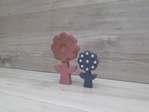 Duo de Flores com Caule de Mesa em mdf