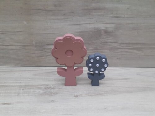 Duo de Flores com Caule de Mesa em mdf