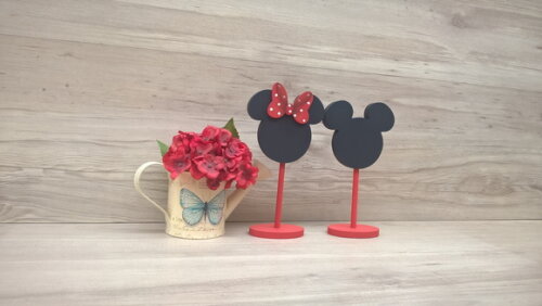 Duo Lousa de mesa Mickey e Minnie - com base