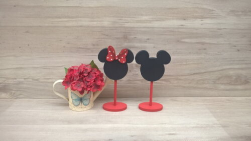 Duo Lousa de mesa Mickey e Minnie - com base