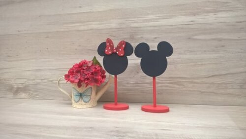 Duo Lousa de mesa Mickey e Minnie - com base