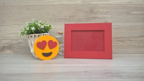 Duo Porta retrato + Emoji Apaixonado
