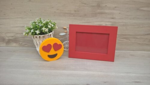 Duo Porta retrato + Emoji Apaixonado