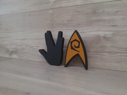 Duo Saudação Vulcana + Insígnia Operations StarTrek