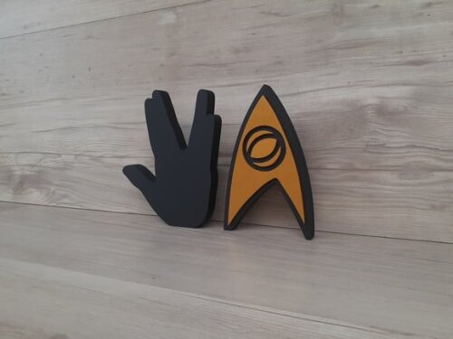 Duo Saudação Vulcana + Insígnia Sciences StarTrek
