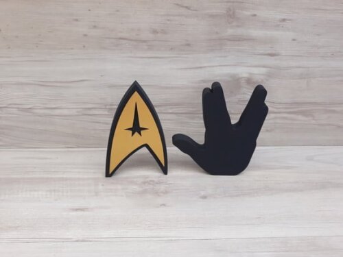 Duo Saudação Vulcana + Simbolo Frota Estelar StarTrek