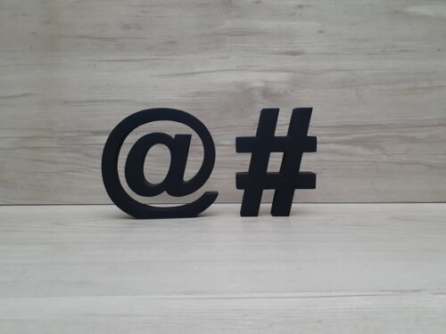 Duo Simbolos Arroba @ e Hashtag # - 10 cm