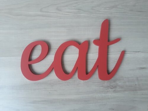 eat - linha CK - palavra de parede em mdf