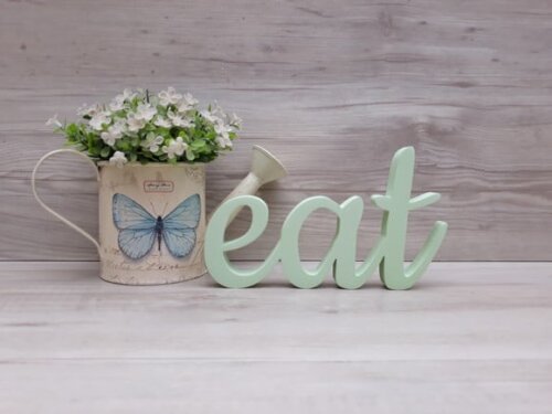 eat - palavra de mesa em mdf