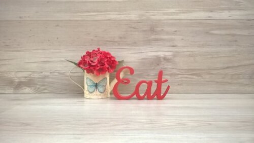Eat - palavra de mesa em mdf