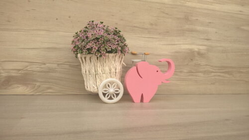Elefante de mesa em MDF - Decoração Infantil - 10 cm