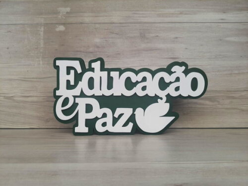 Educação e Paz - Palavras de Mesa em mdf