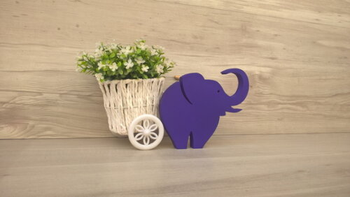 Elefante de mesa em MDF - Decoração Infantil - 13 cm