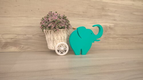 Elefante de mesa em MDF - Decoração Infantil - 13 cm