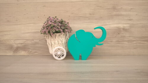 Elefante de mesa em MDF - Decoração Infantil - 13 cm
