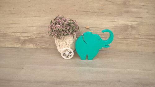 Elefante de mesa em MDF - Decoração Infantil - 13 cm