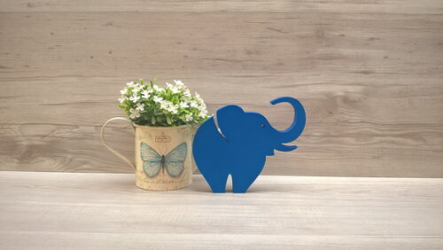 Elefante de mesa em MDF - Decoração Infantil - 13 cm