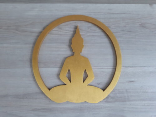 Escultura Silhueta Buda Sentado - 29 cm - Parede